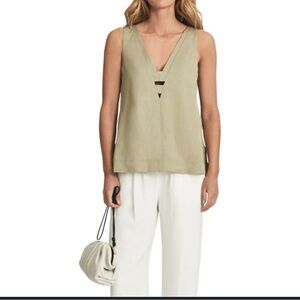 Reiss Emi Linen V Cut out Tank